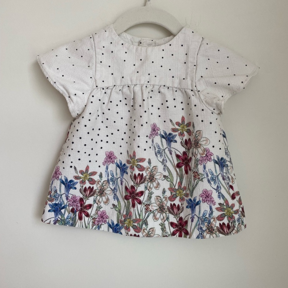 Zara floral and polka dot baby dress